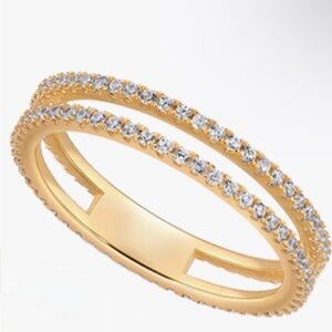 Adina Eden CZ Double Row Stackable Ring NWT